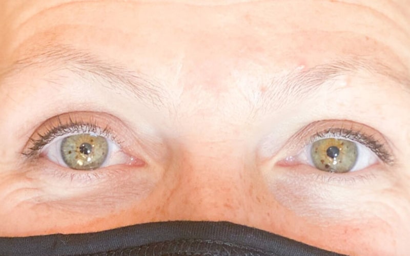 a close up of a persons eyes